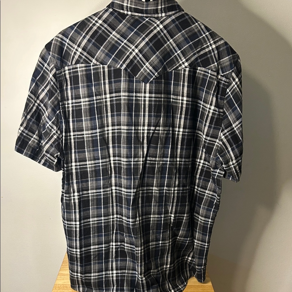 Levi's Navy and White Plaid Button-Down Shirt - Picture 5 of 6